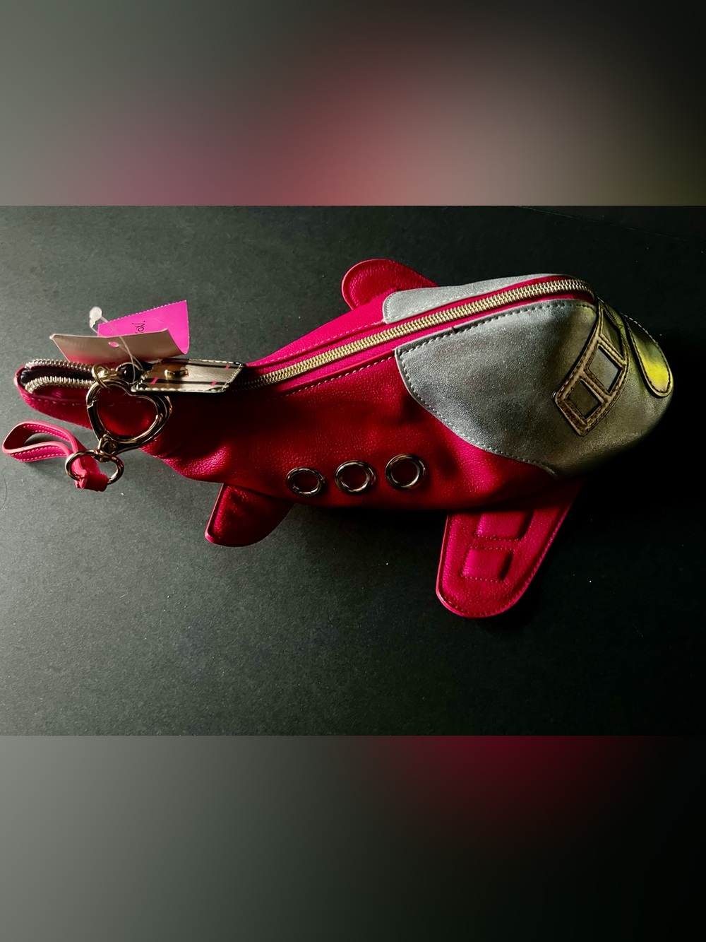 Rare NWT Betsey Johnson Up and Away Airplane Novelty Wristlet